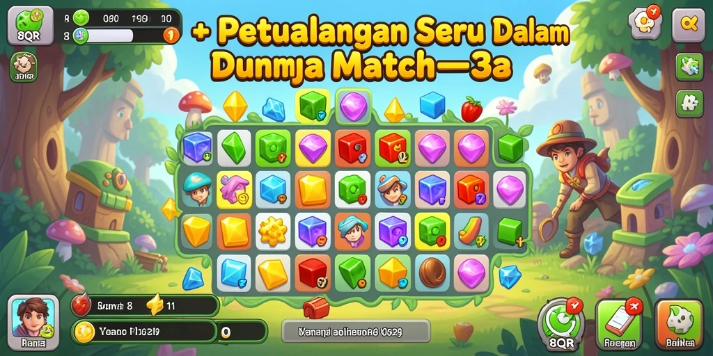 Tampilan dinamis dari gameplay seru 8QR yang penuh warna.