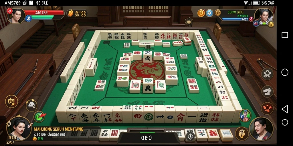 Gamer sedang menikmati gameplay Mahjong yang menantang di AMS789.