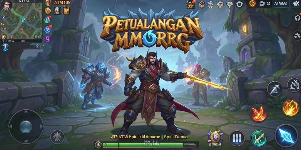 Tangkapan layar gameplay ATM138 menampilkan pertempuran seru di dunia MMORPG.