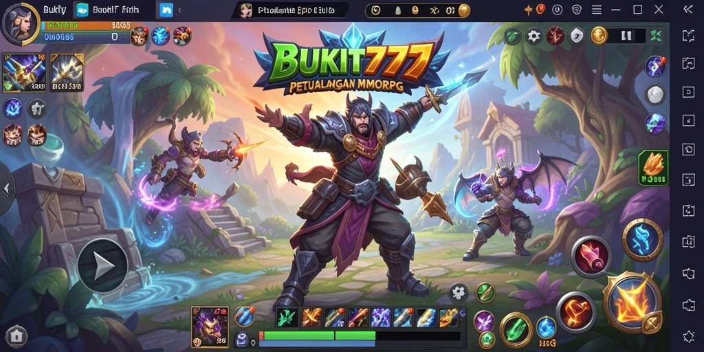Gameplay mendebarkan dalam BUKIT777 di dunia MMORPG.