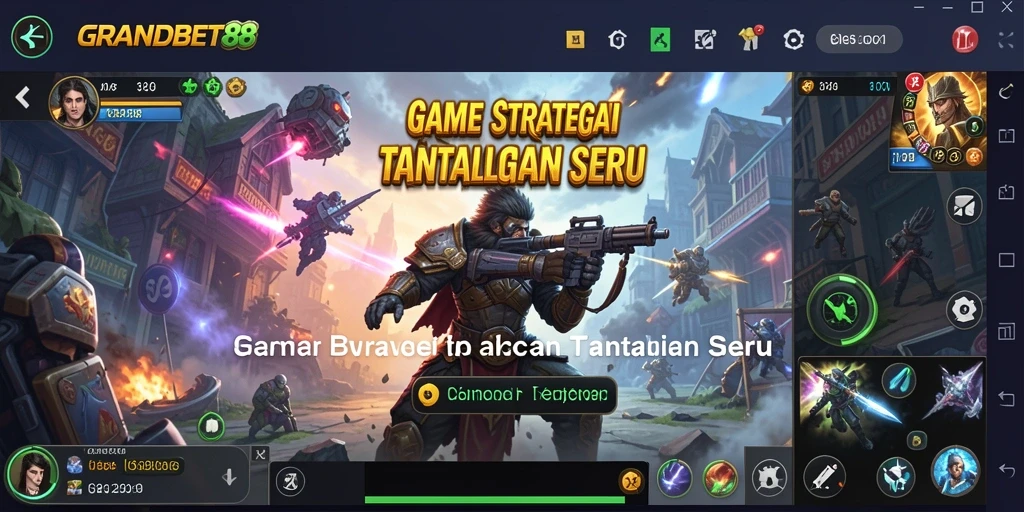 Tampilan gameplay seru dengan aksi strategi dan karakter unik.
