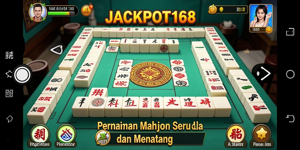 Tampilan gameplay menarik dari JACKPOT168 yang menampilkan ubin Mahjong.