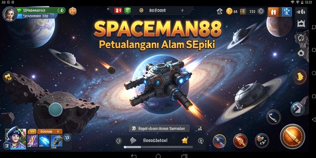 Tampilan gameplay SPACEMAN88 dengan aksi petualangan luar angkasa yang seru.