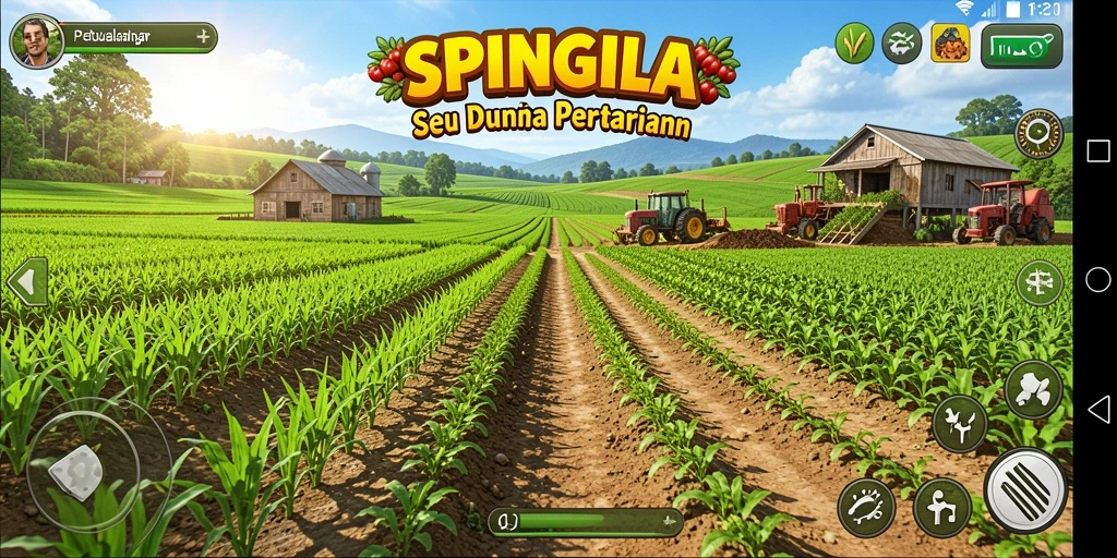 Tampilan gameplay SPINGILA dengan aktivitas pertanian yang menyenangkan.