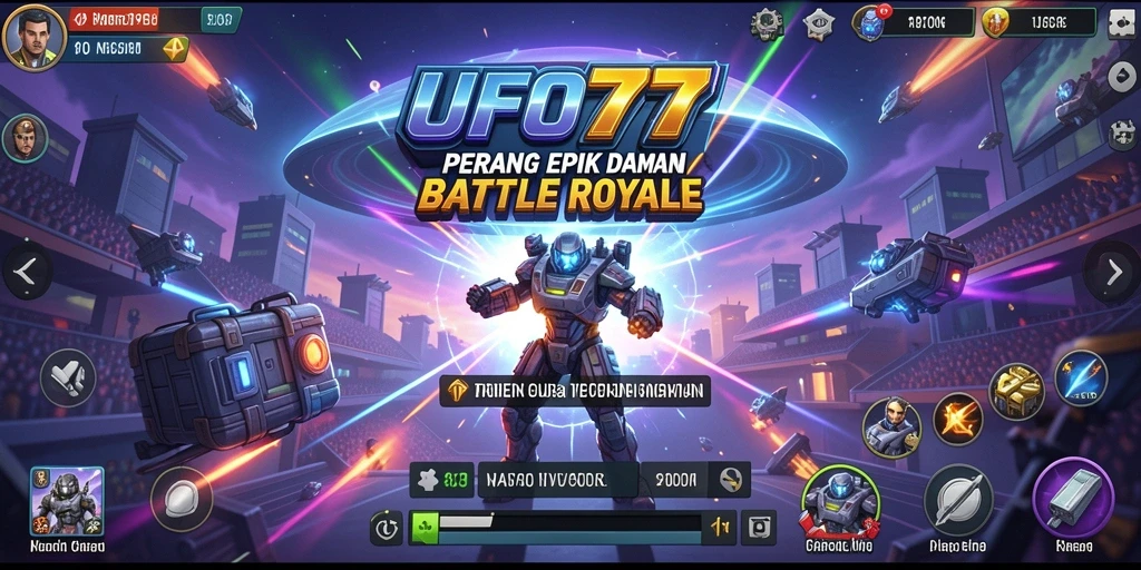 Tampilan dinamis dari pertempuran seru di UFO777 Battle Royale.